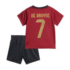 Billiga Belgien Kevin De Bruyne #7 Hemmatröja Barn EM 2024 Kortärmad (+ Korta byxor)